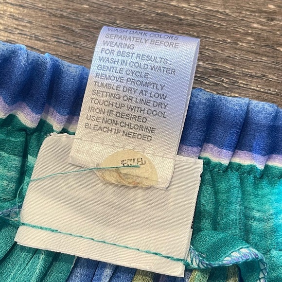 Vintage KORET Long Maxi Pleated Vertical Striped Skirt, Size SMALL - Picture 7 of 9